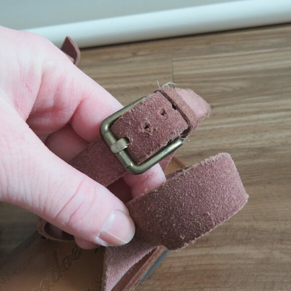 FREE PEOPLE Torrence Ankle Wrap Suede Sandals in Mauve Purple Boho - Size US 6.5 - Picture 4 of 16